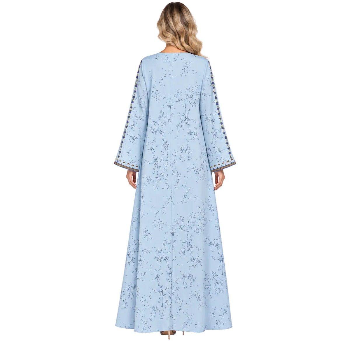 Elegant Lanse Color Embroidered Modern Kaftan