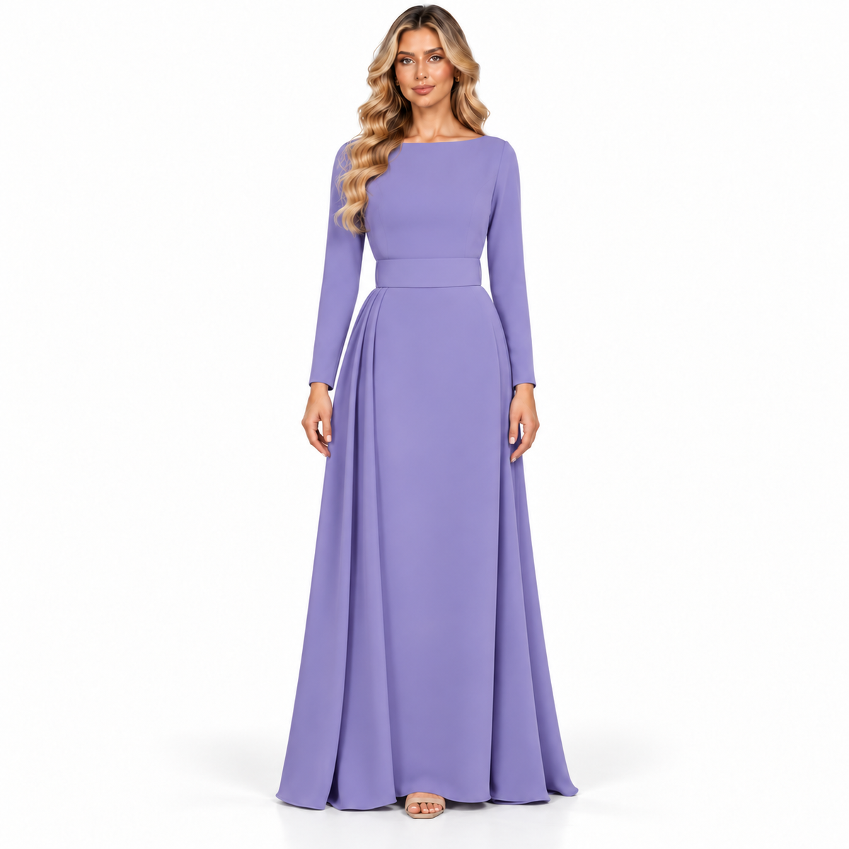 Elegant Lavender Maxi Dress Modern Kaftan