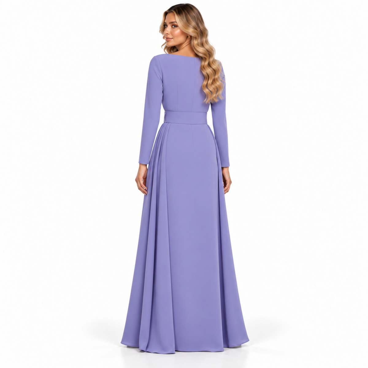 Elegant Lavender Maxi Dress Modern Kaftan