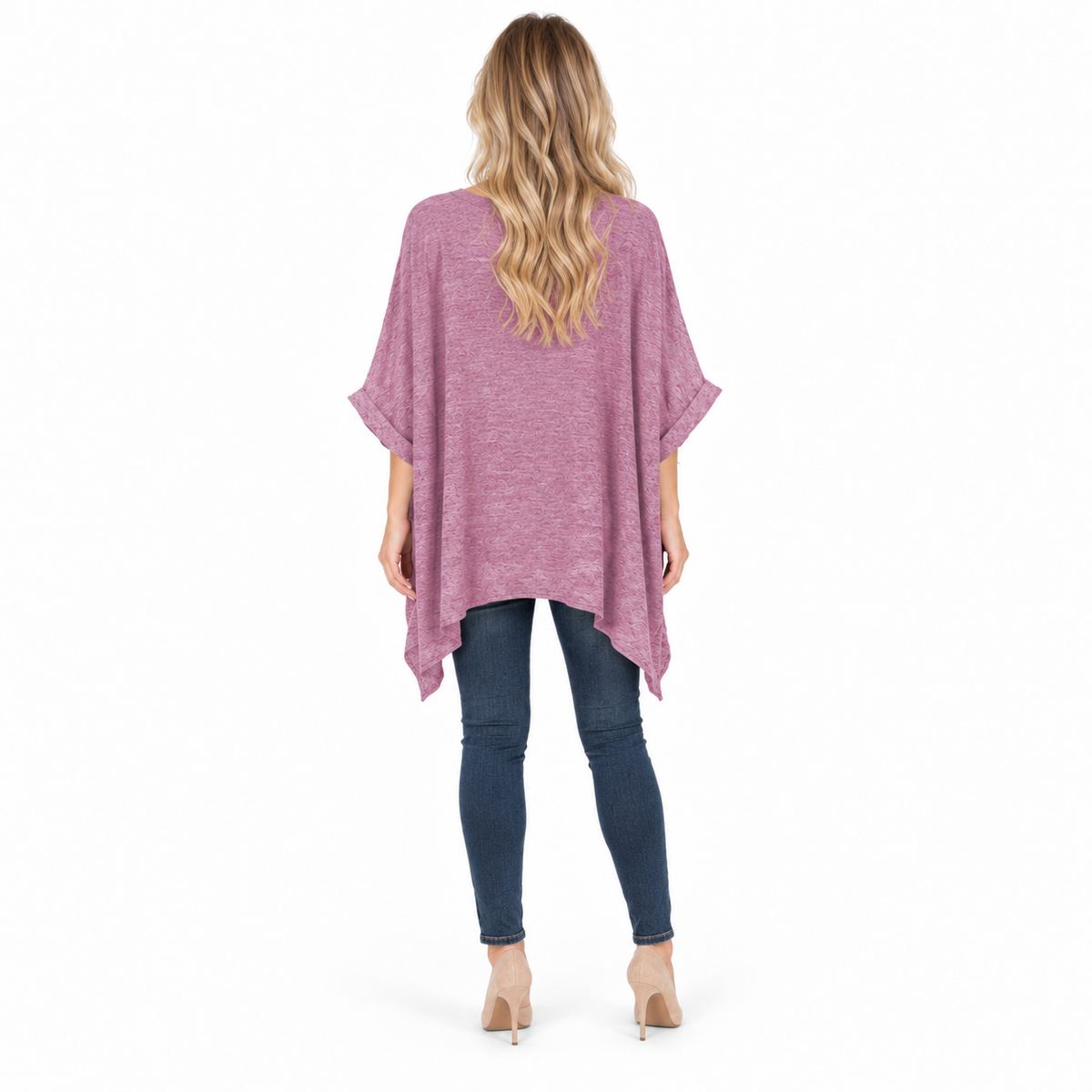 Elegant Dusty Pink Flowy Kaftan Top