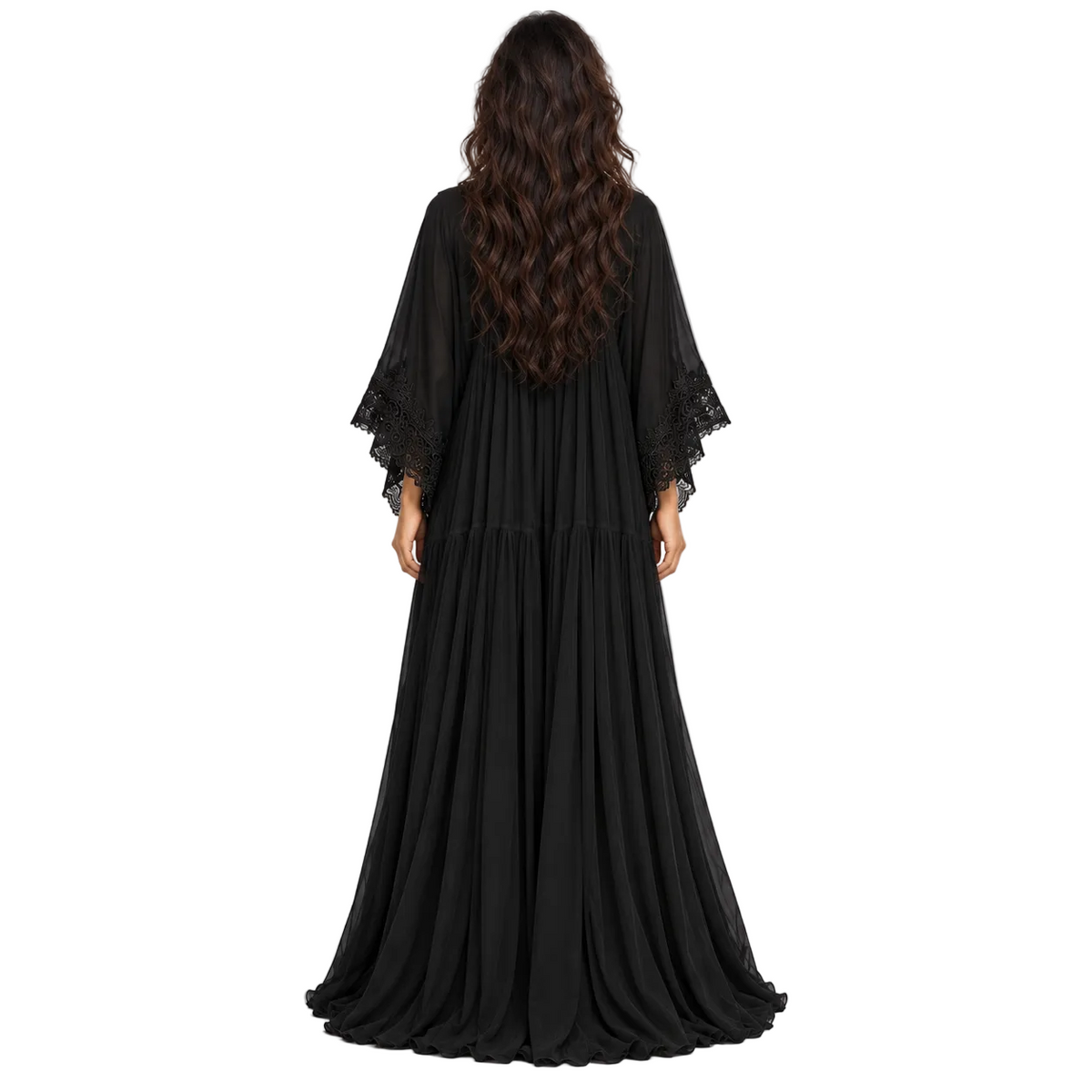 Black Lace Flowing Women’s Beach Kaftan