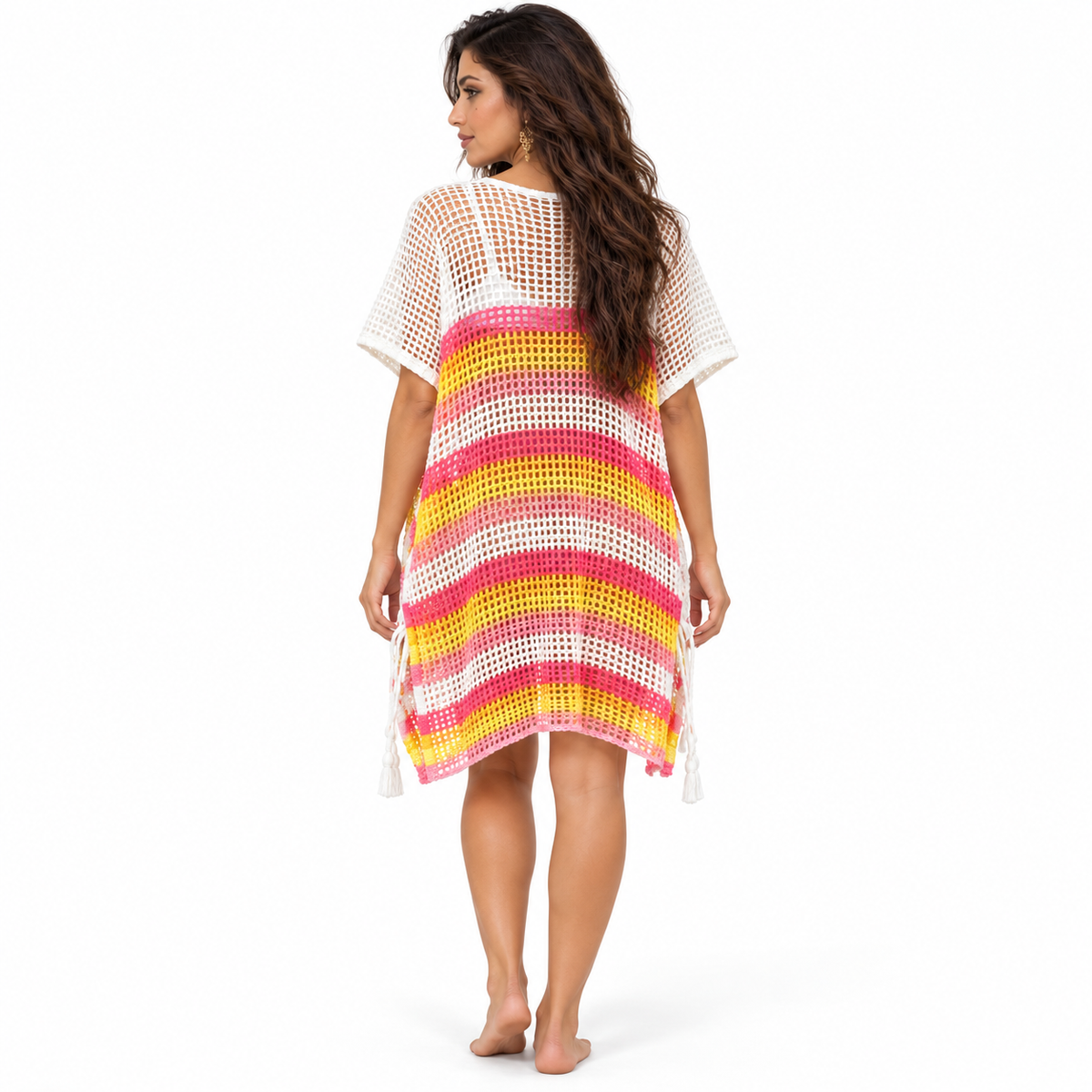 Rose Red Crochet Beach Women’s Kaftan