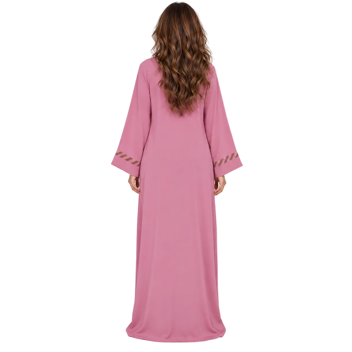 Pink Gold Trim Evening Elegant Kaftan