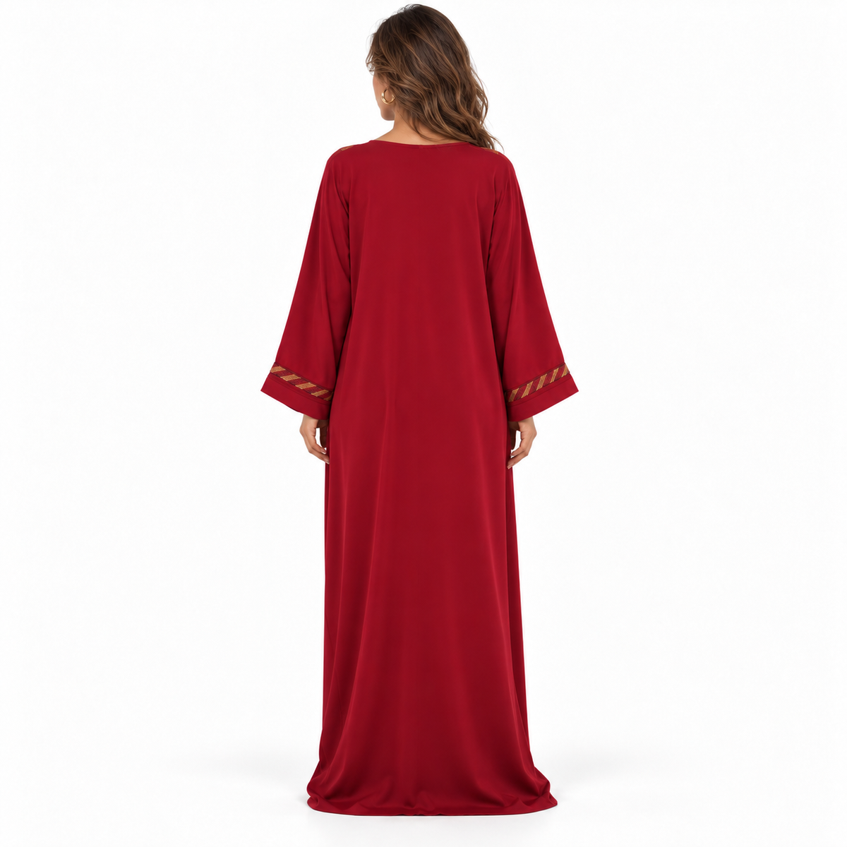 Red Gold Trim Evening Elegant Kaftan