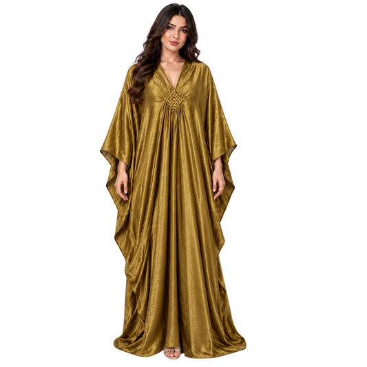 Olive Gold Batwing Plus Size Kaftan