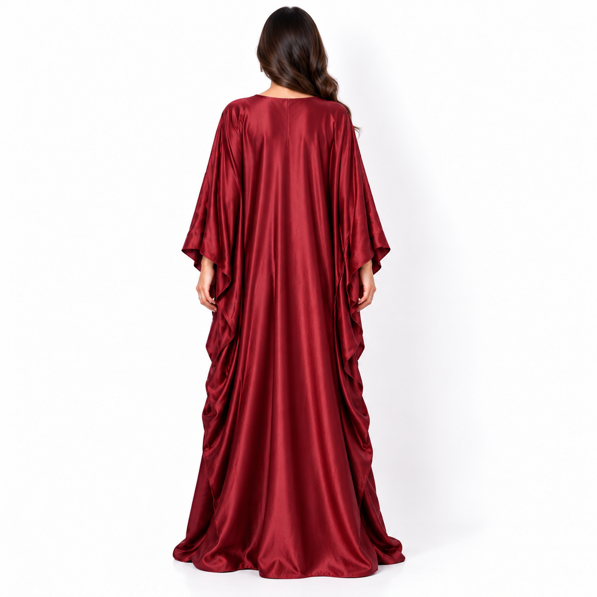 Red Satin Modern Plus Size Kaftan