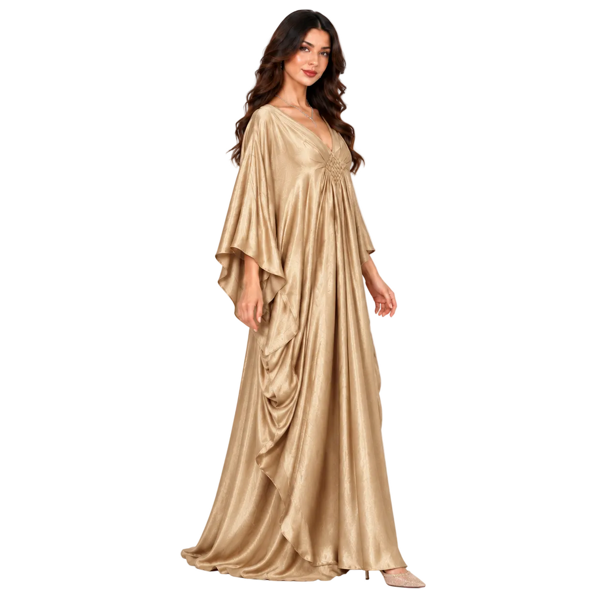 Champagne Gold Modern Plus Size  Kaftan