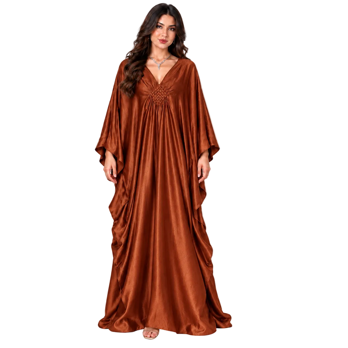 Brown Batwing Modern Plus Size Kaftan