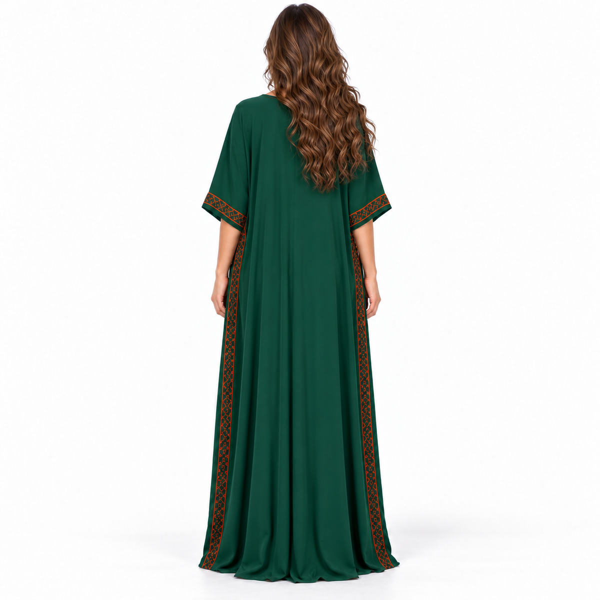 Emerald Green Embroidered Luxury Elegant Kaftan