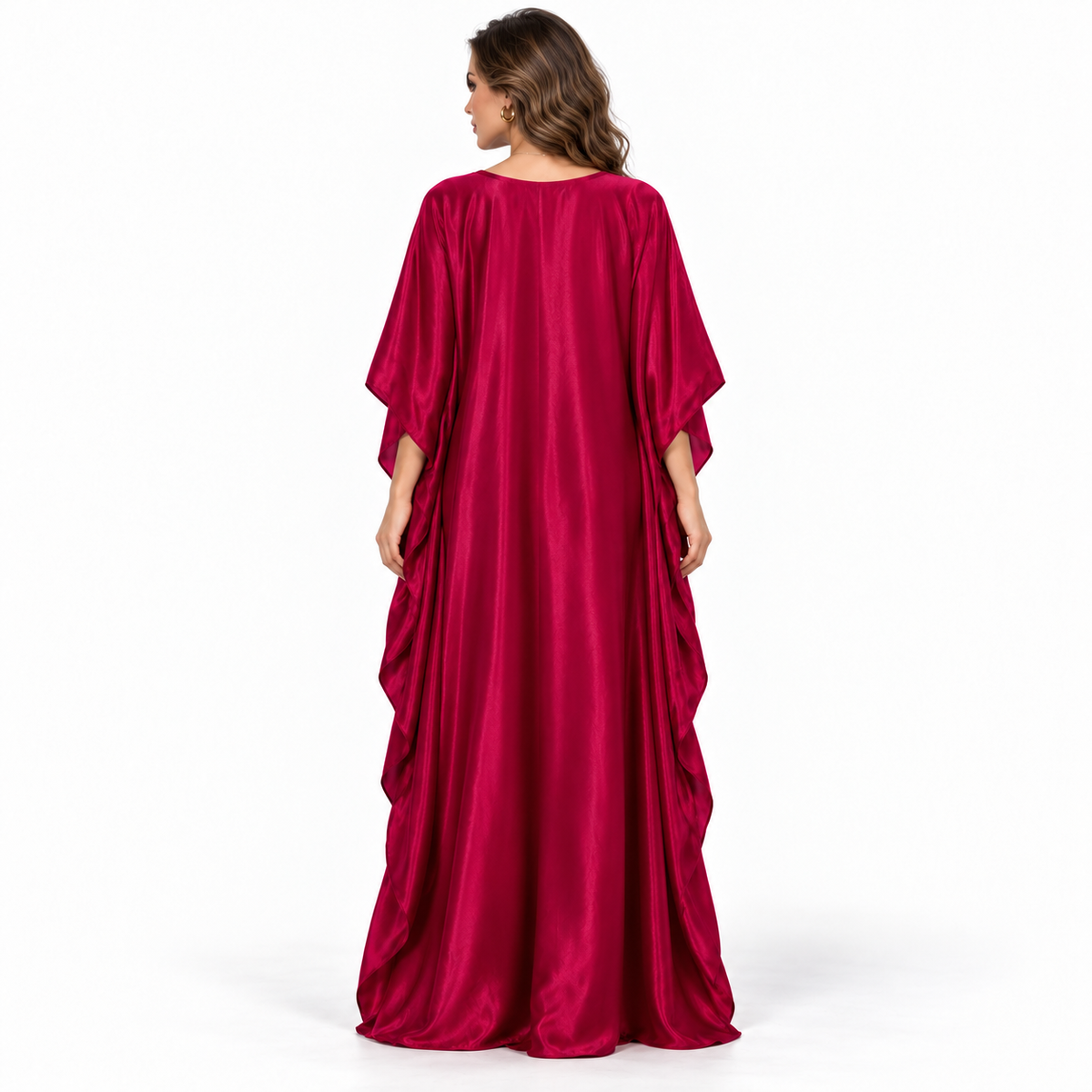 Magenta Gold Embroidered Luxury Elegant Kaftan