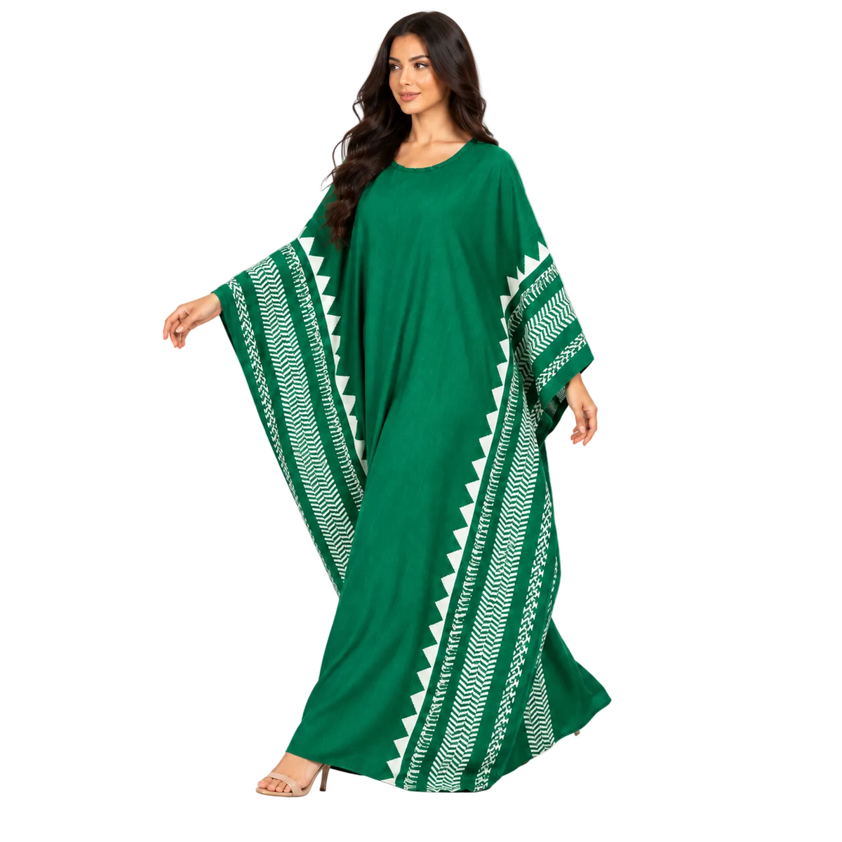 Emerald Green Printed Plus size Kaftan