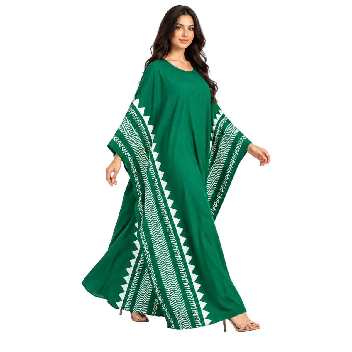 Emerald Green Printed Plus size Kaftan