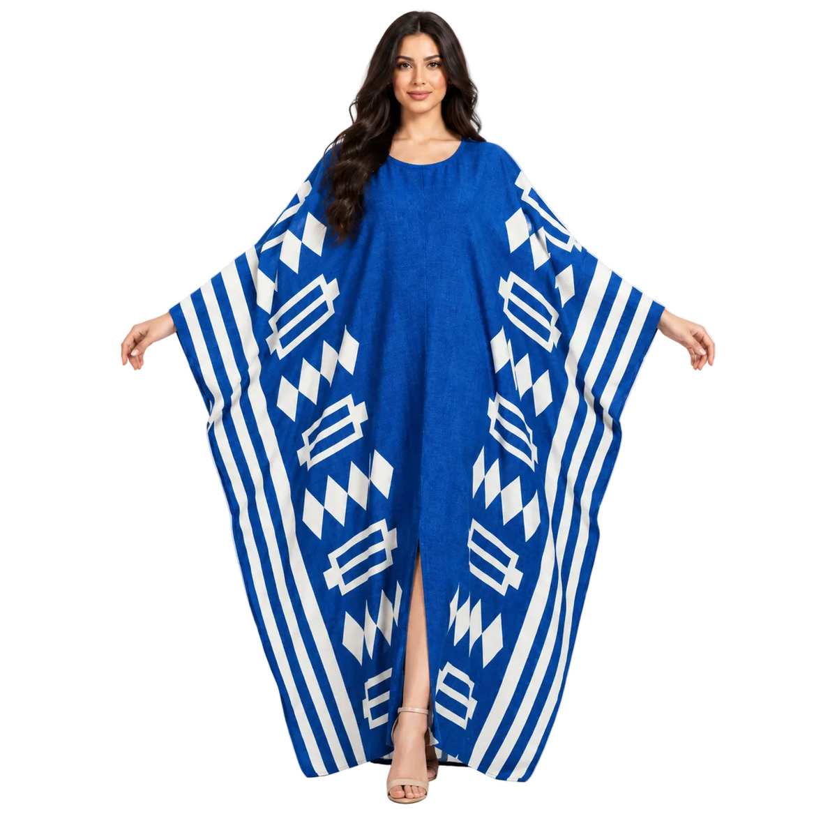 Royal Blue Printed Plus size Kaftan