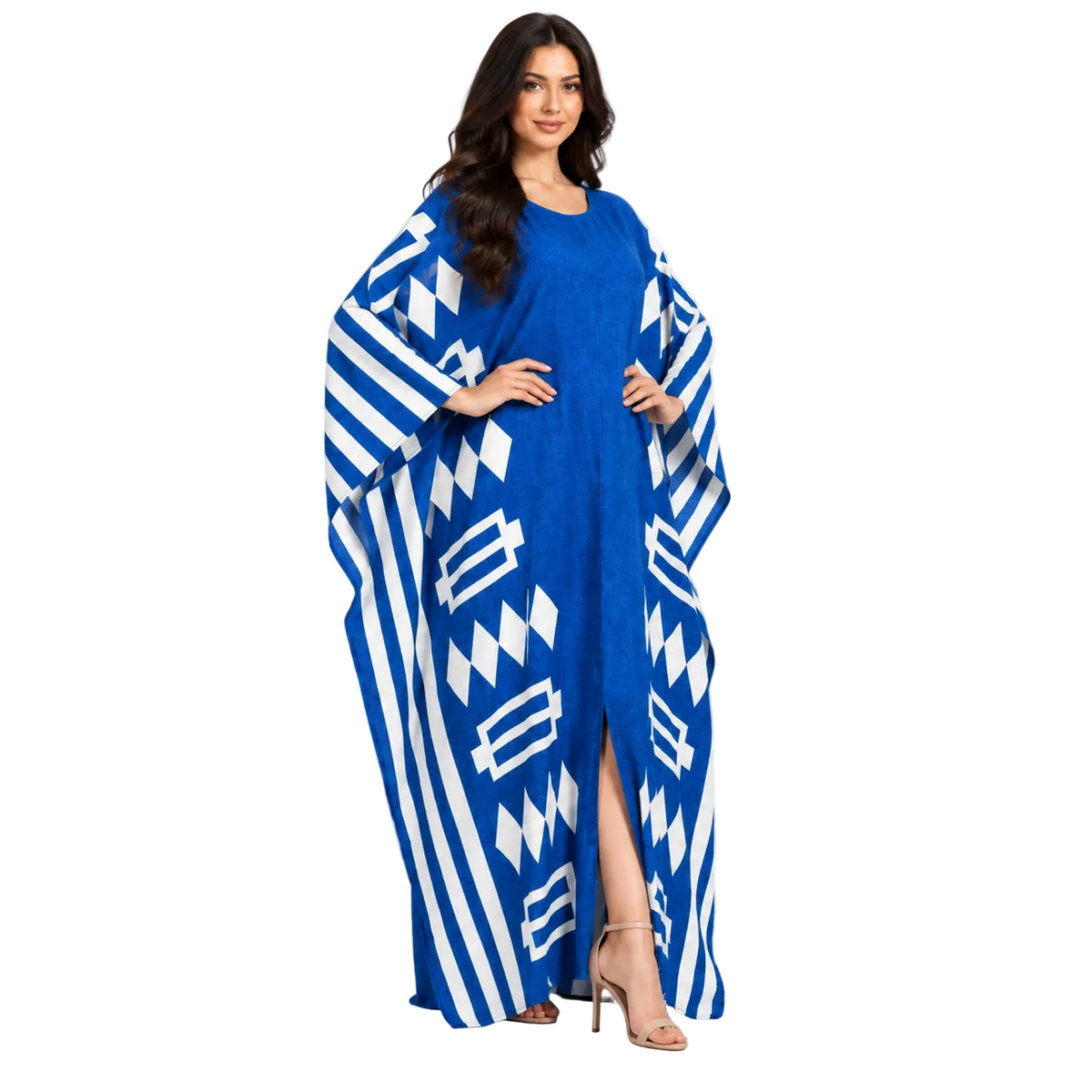 Royal Blue Printed Plus size Kaftan