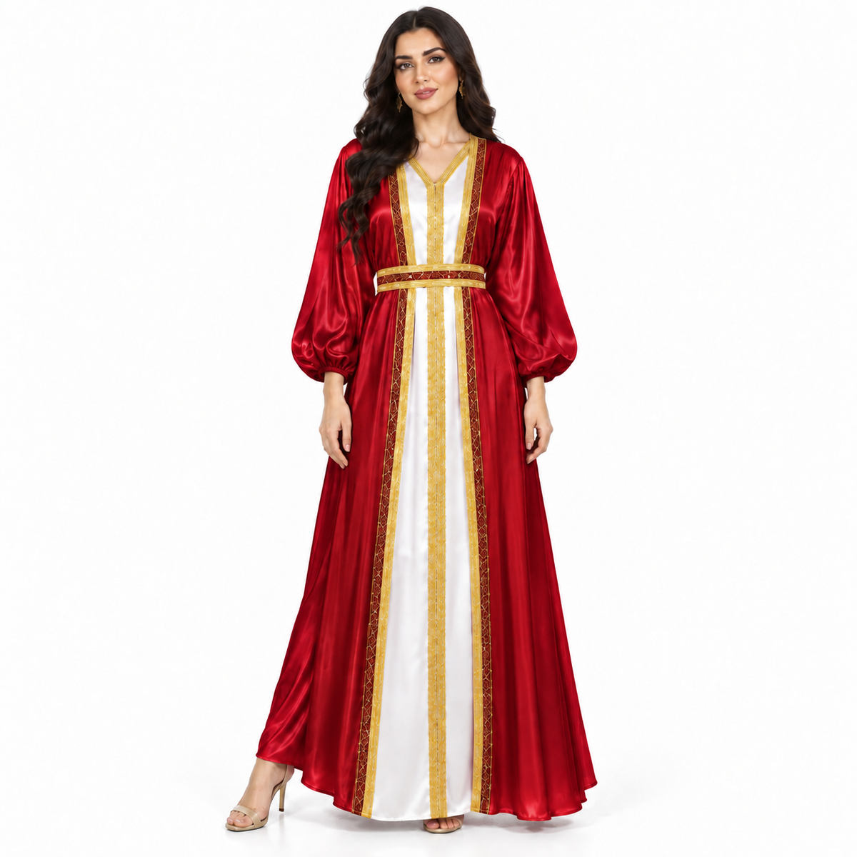 Ruby Red Gold Moroccan Luxury Kaftan