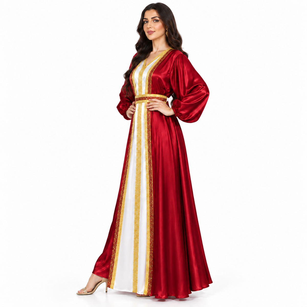 Ruby Red Gold Moroccan Luxury Kaftan