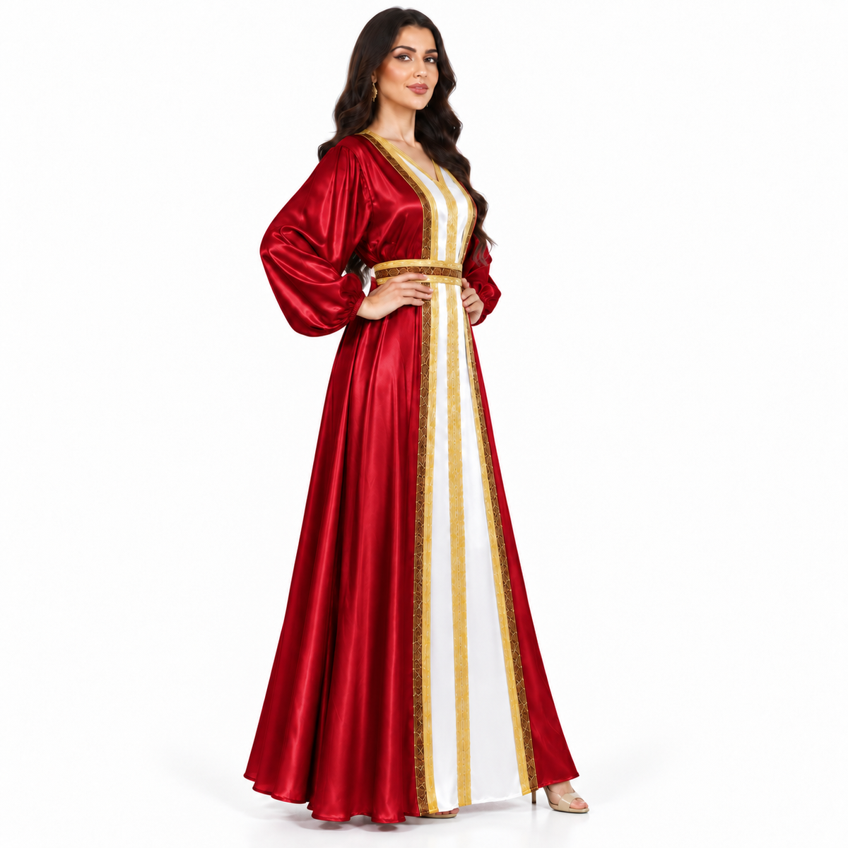 Ruby Red Gold Moroccan Luxury Kaftan