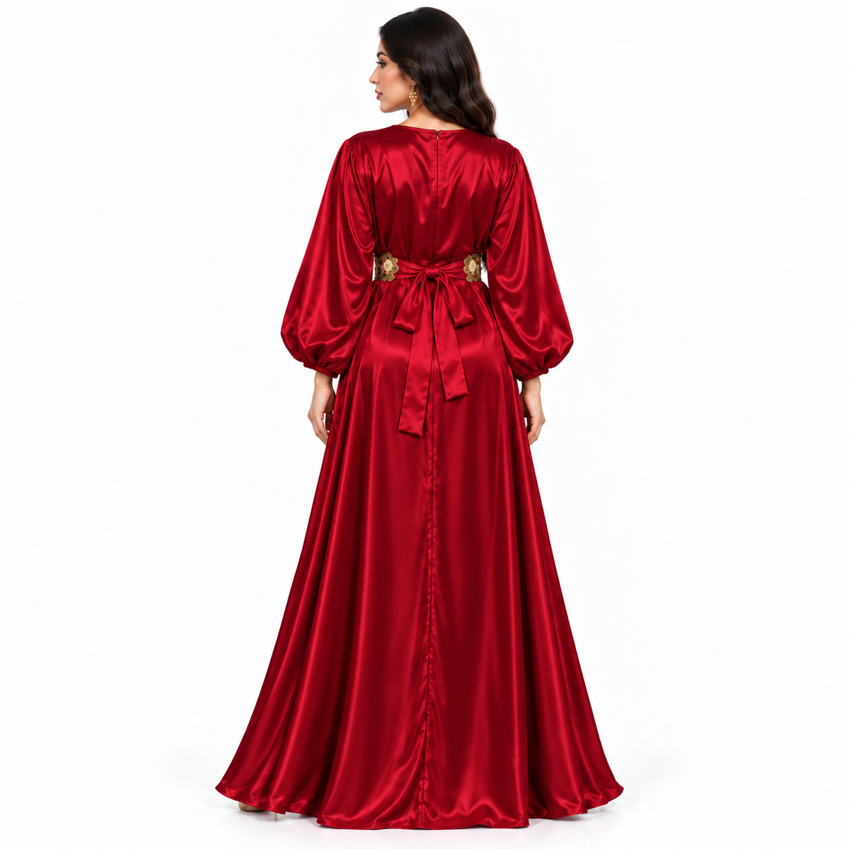Ruby Red Gold Moroccan Luxury Kaftan