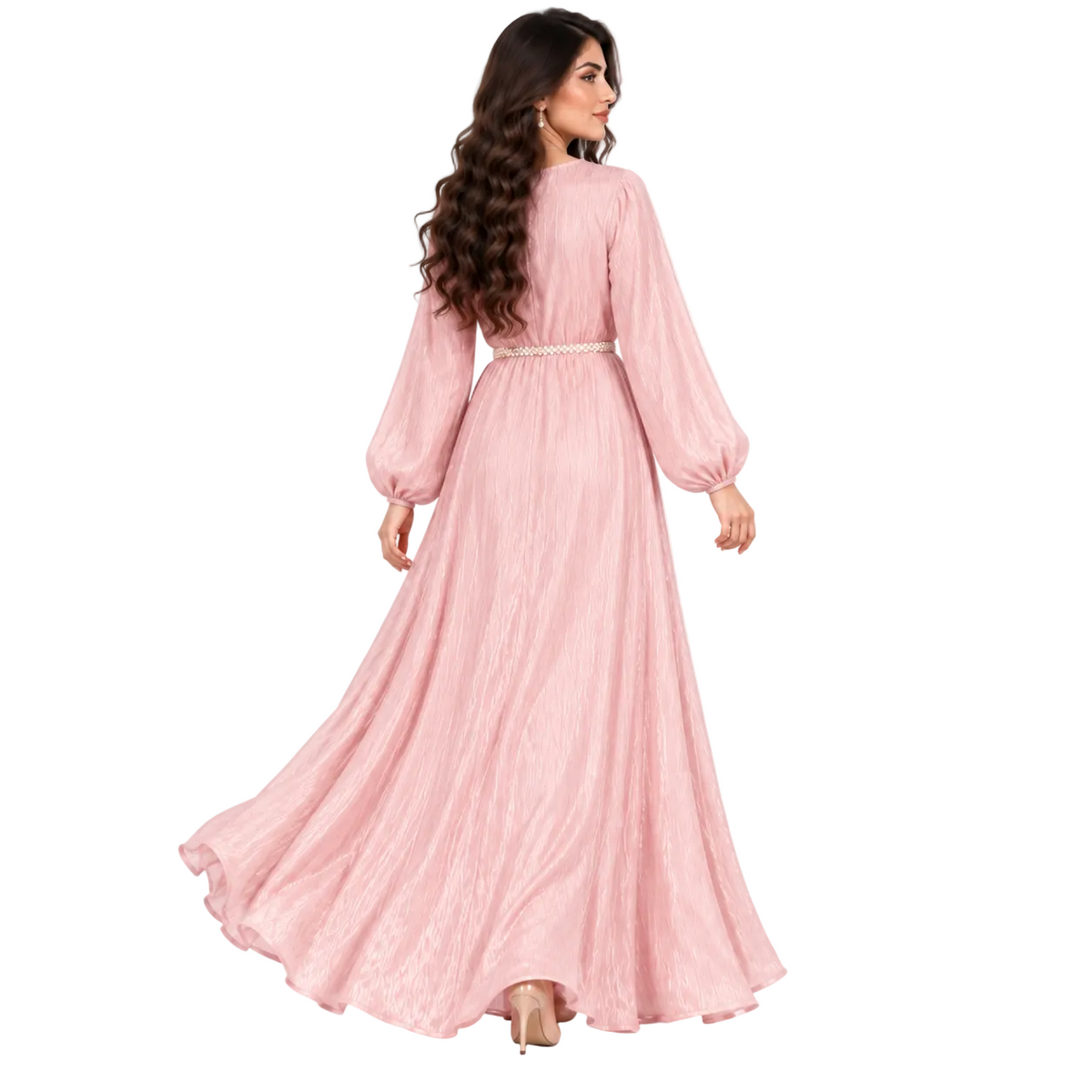 Pink Pearl Embellished Luxury Moroccan Kaftan