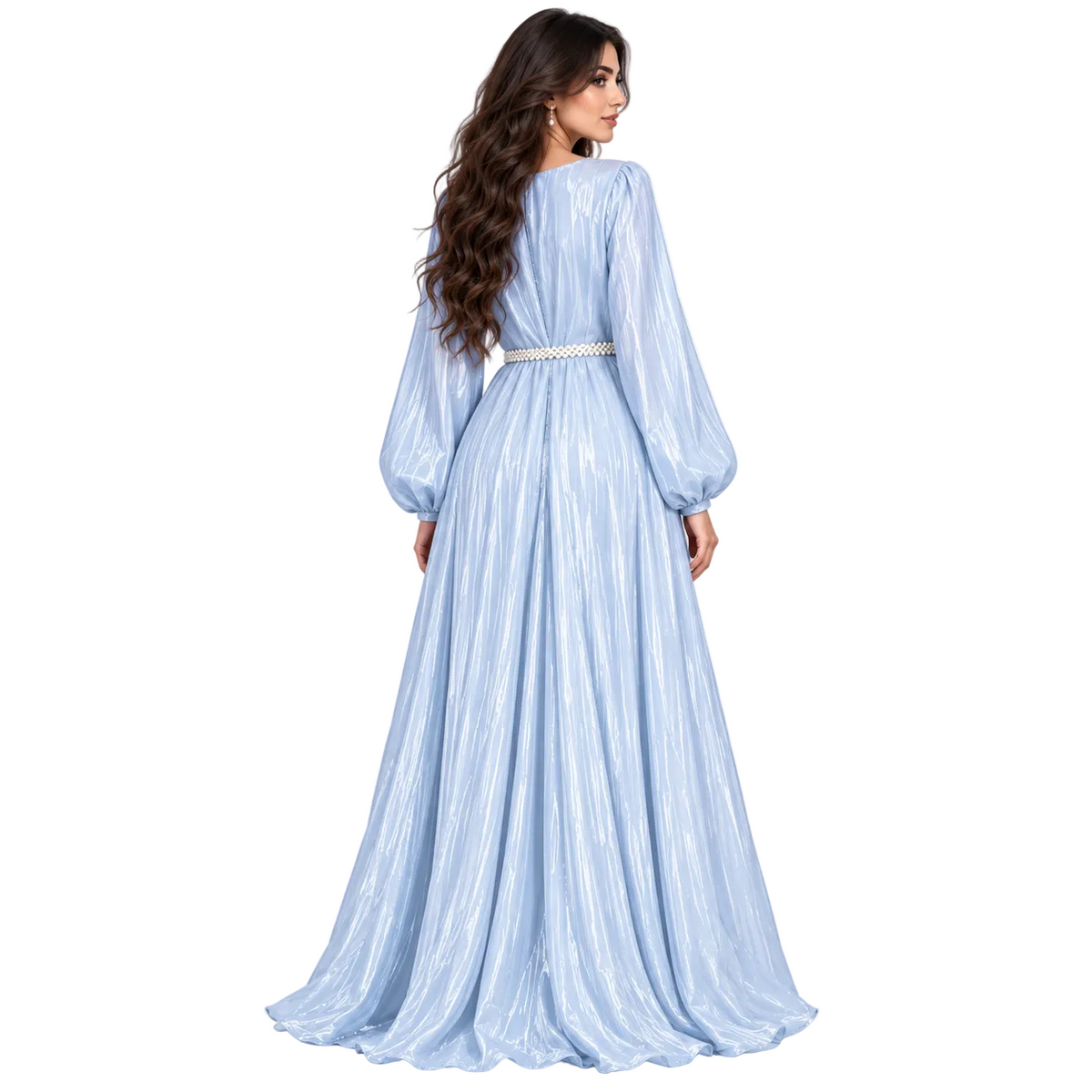 Blue Pearl Embellished Moroccan Luxury Kaftan