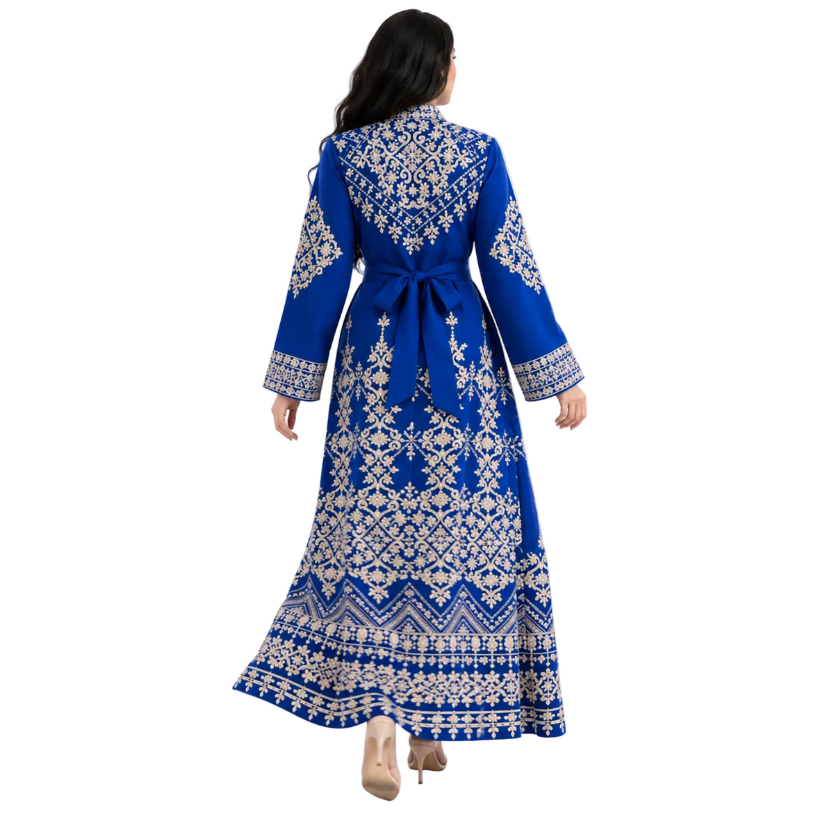 Royal Blue Embroidered Moroccan Luxury Kaftan