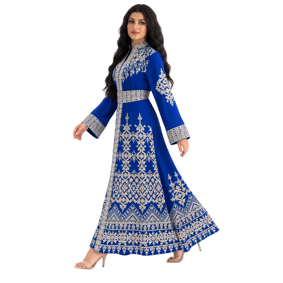 Royal Blue Embroidered Moroccan Luxury Kaftan