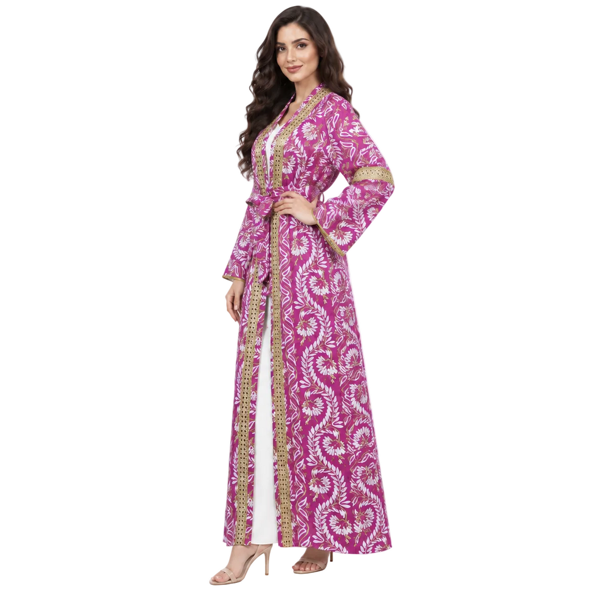Purple Floral Gold Moroccan Luxury Kaftan