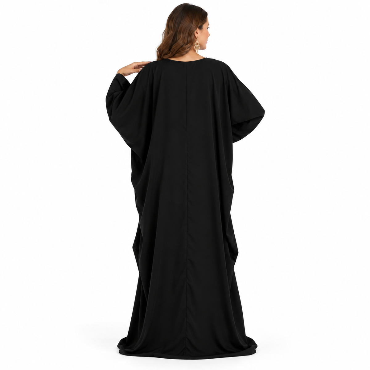 Black Silver Embroidered Luxury Baju Kaftan