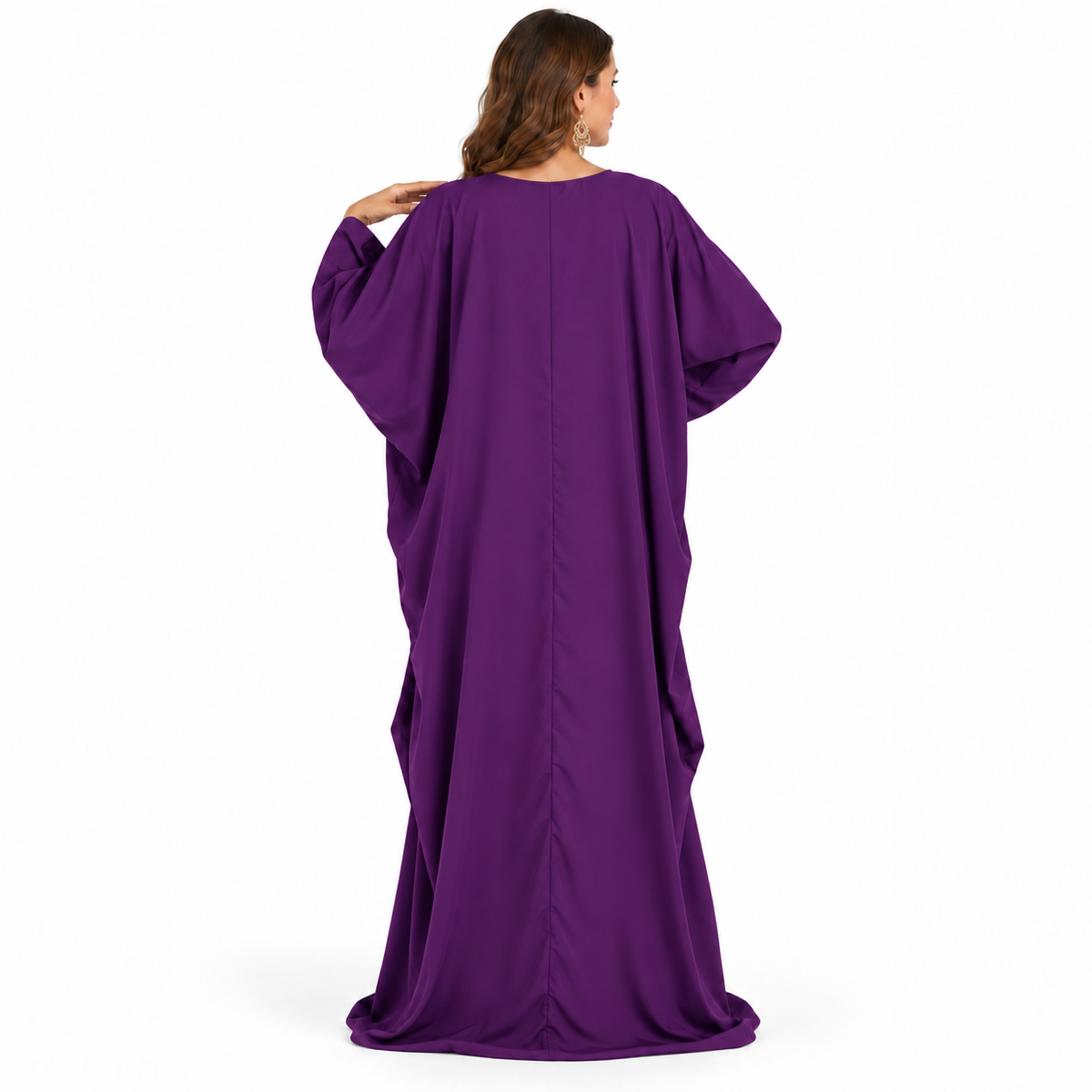 Purple Silver Embroidered Luxury Baju Kaftan
