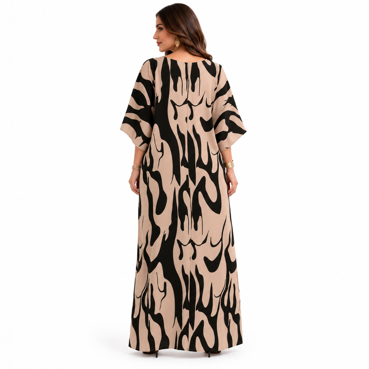 Abstract Print Flowing Women’s Baju Kaftan