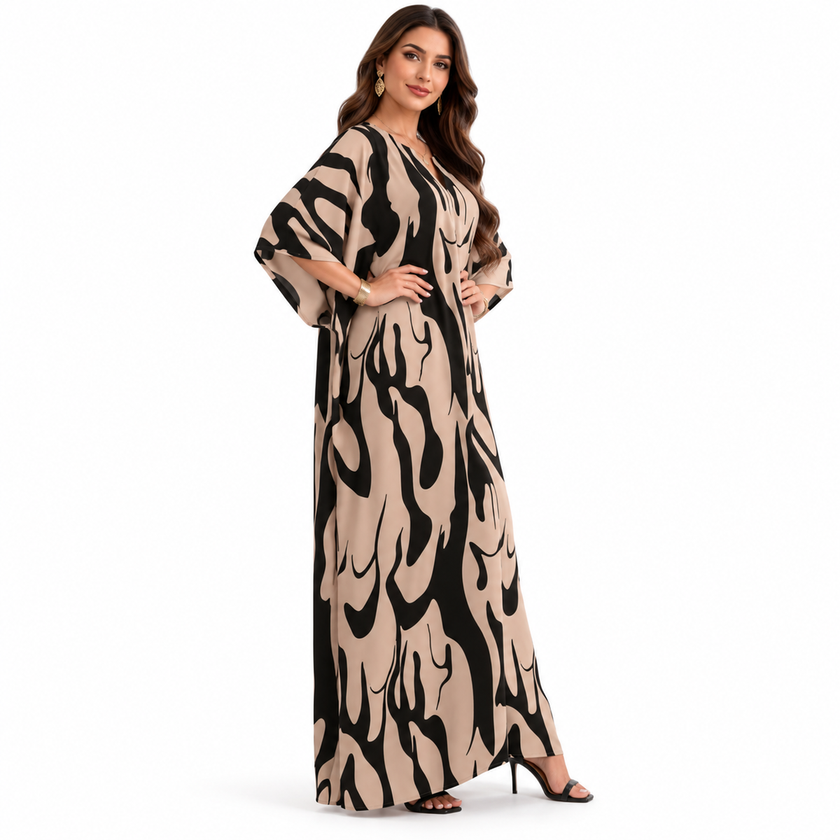 Abstract Print Flowing Women’s Baju Kaftan