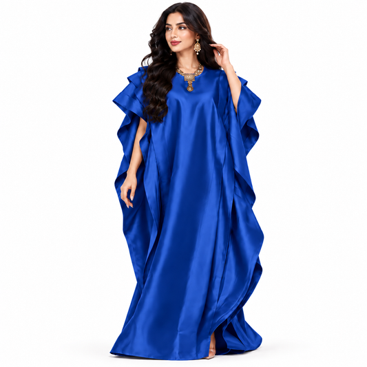 Royal Blue Ruffle Sleeve Baju Kaftan