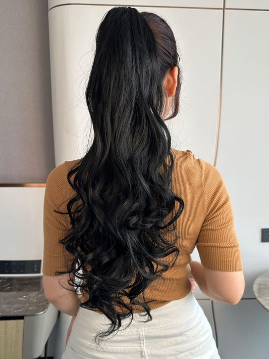Fancy Wavy Ponytail Hair Extensions - Synthetic