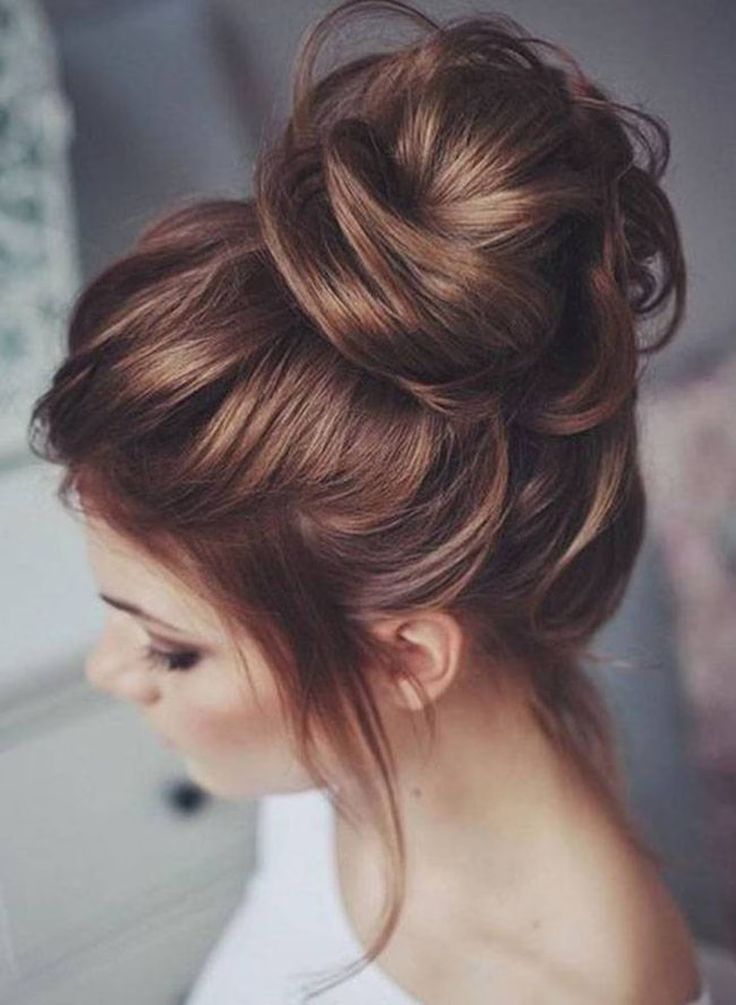 Brown Messy Hair Bun