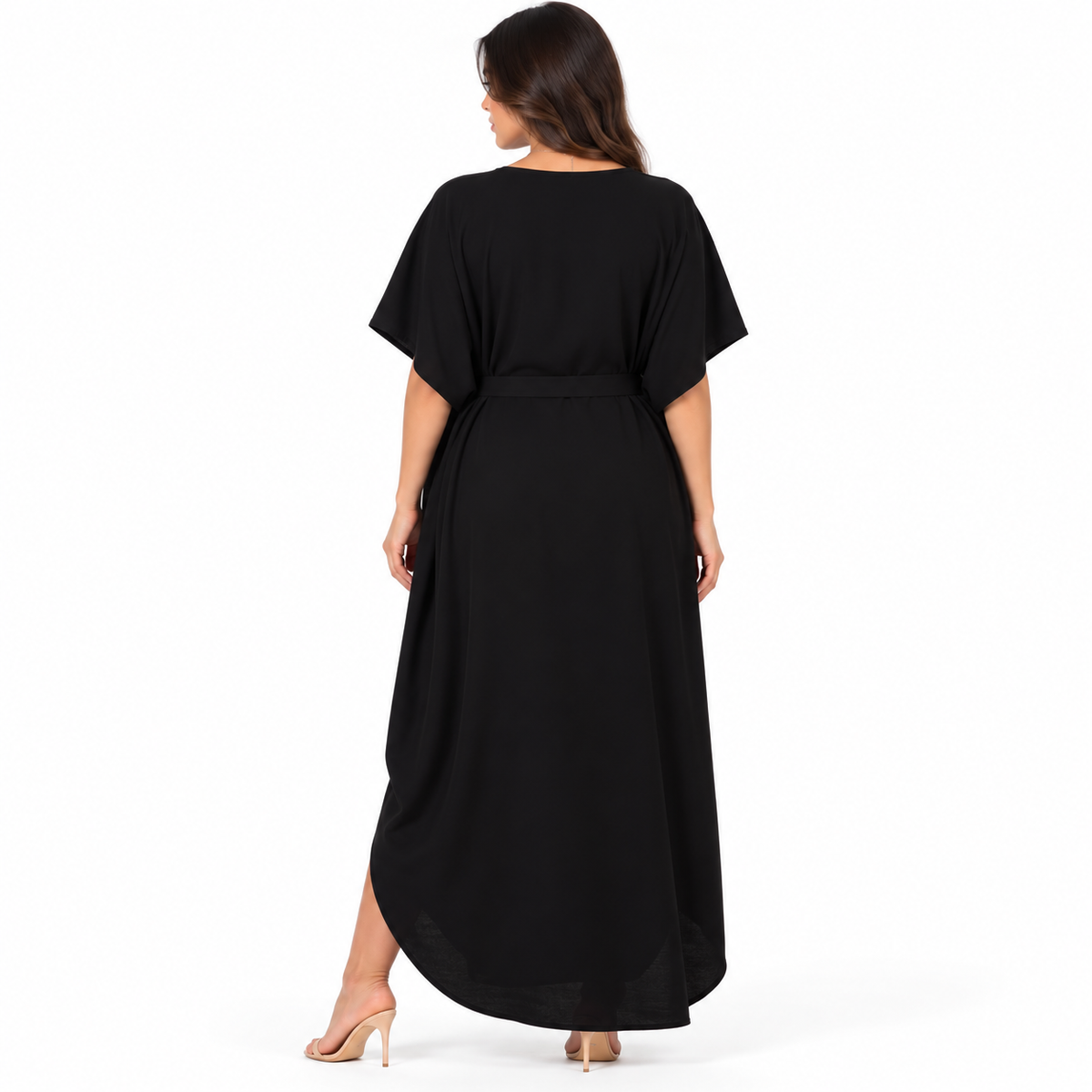 Black Kaftan With Elegant Gold Embroidery