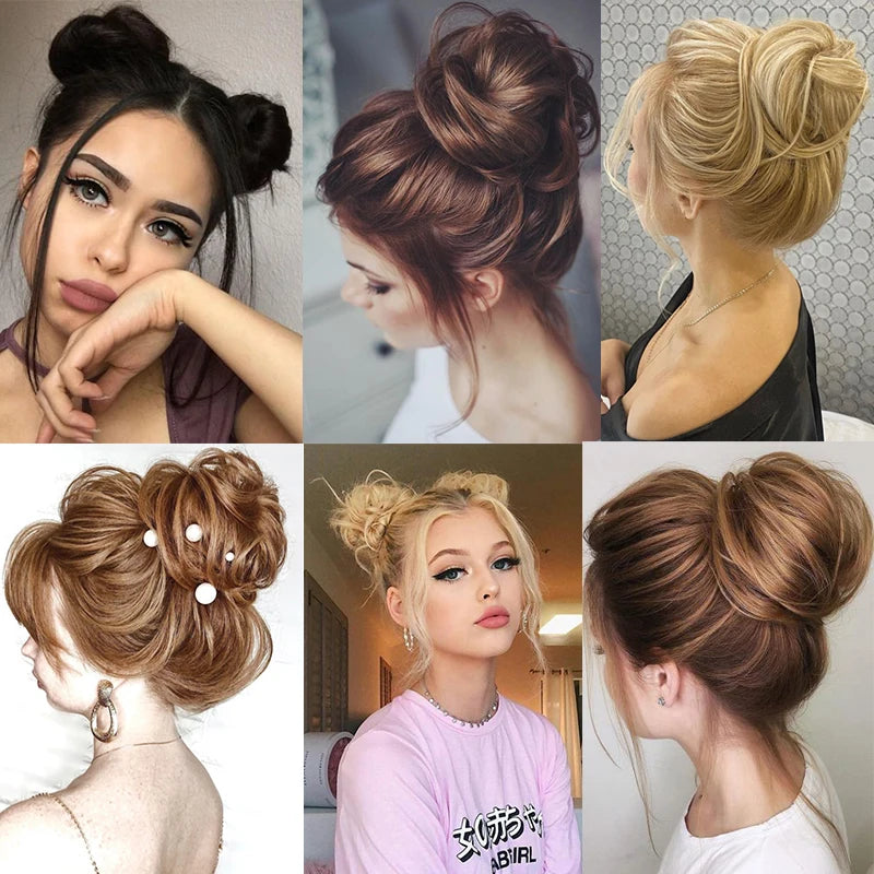 Blonde Curly Messy Hair Bun