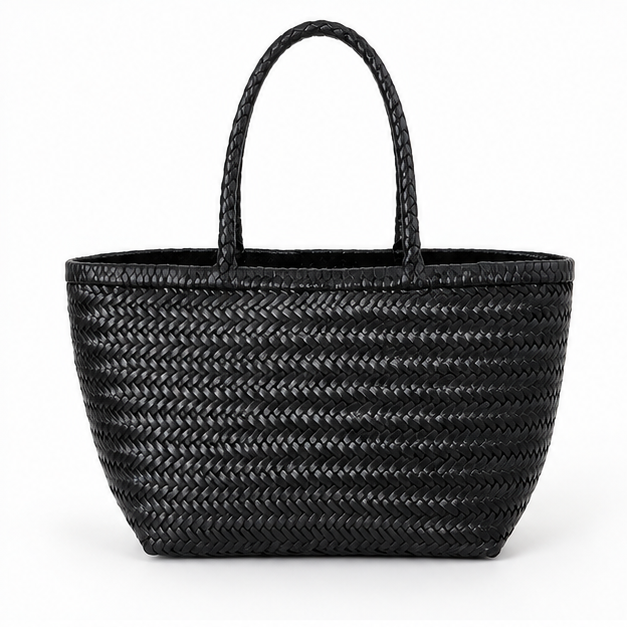 Black Woven Structured Everyday Carry Tote