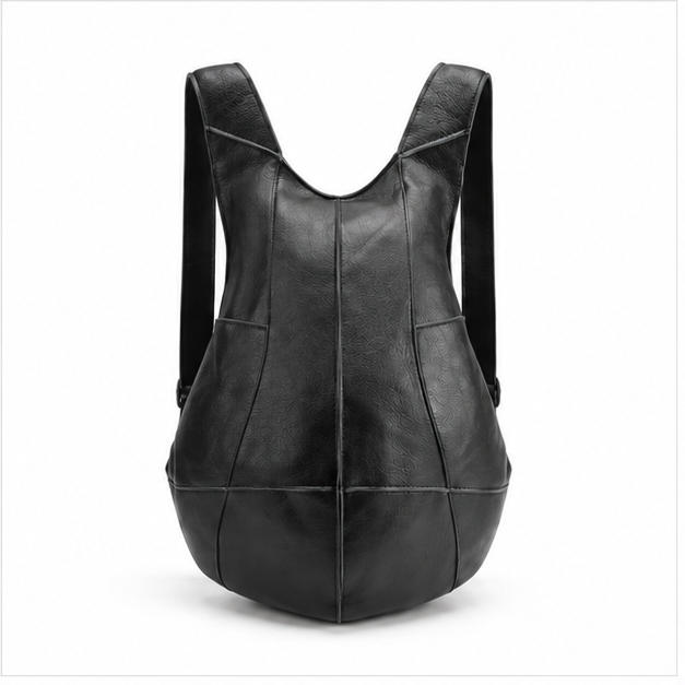 Sleek Black Leather Everyday Leather Backpack