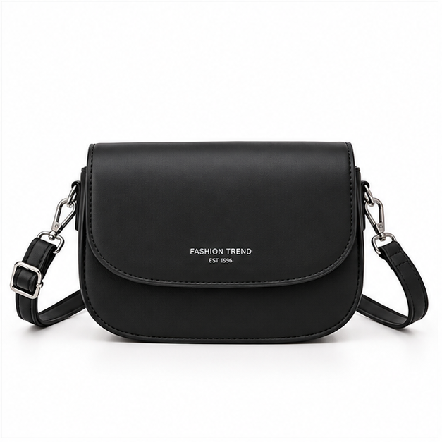Elegant Black Saddle Crossbody Shoulder Bag