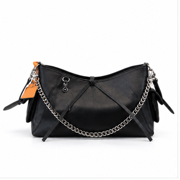 Black Chain Detail Shoulder Bag Handbag