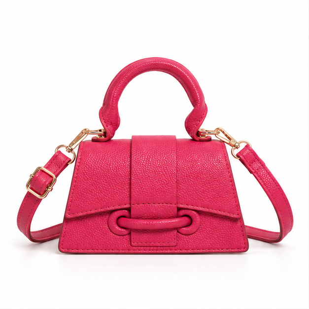 Rose Red Structured Mini Crossbody Handbag