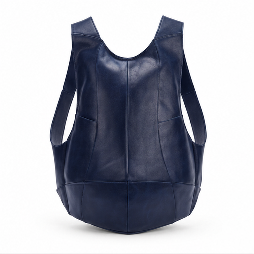 Royal Blue Soft Leather Everyday Backpack