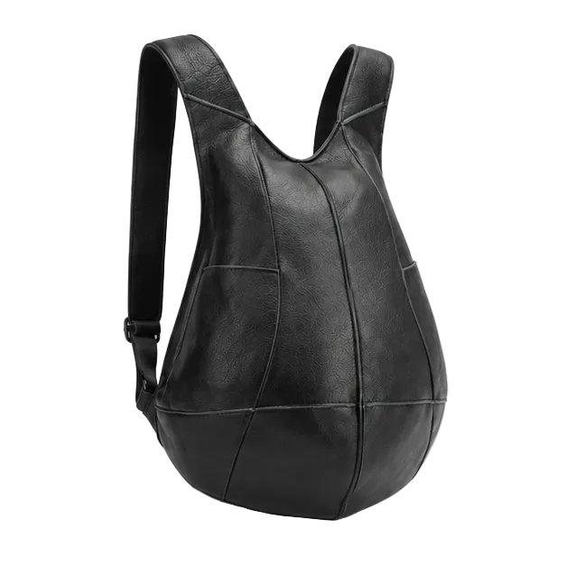 Sleek Black Leather Everyday Leather Backpack