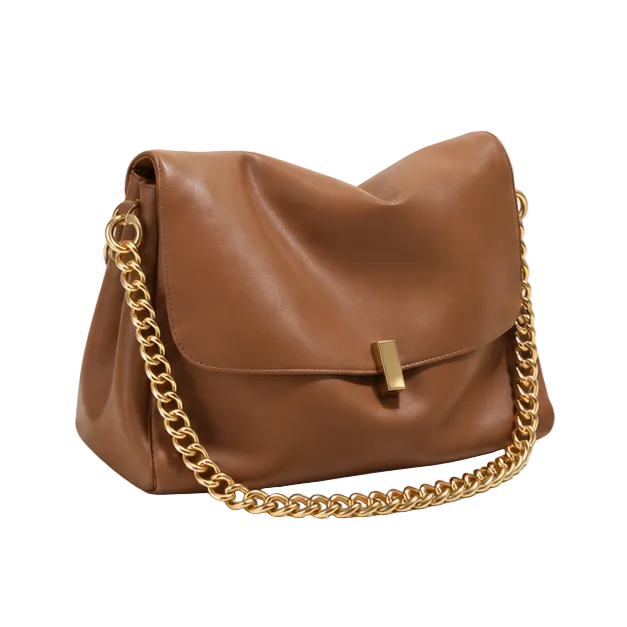 Elegant Coffee Chain Shoulder Handbag