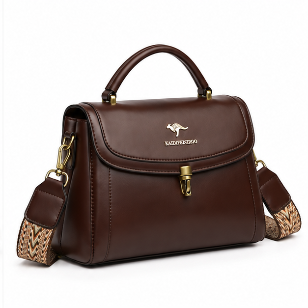 Dark Brown Classic Structured Crossbody Handbag