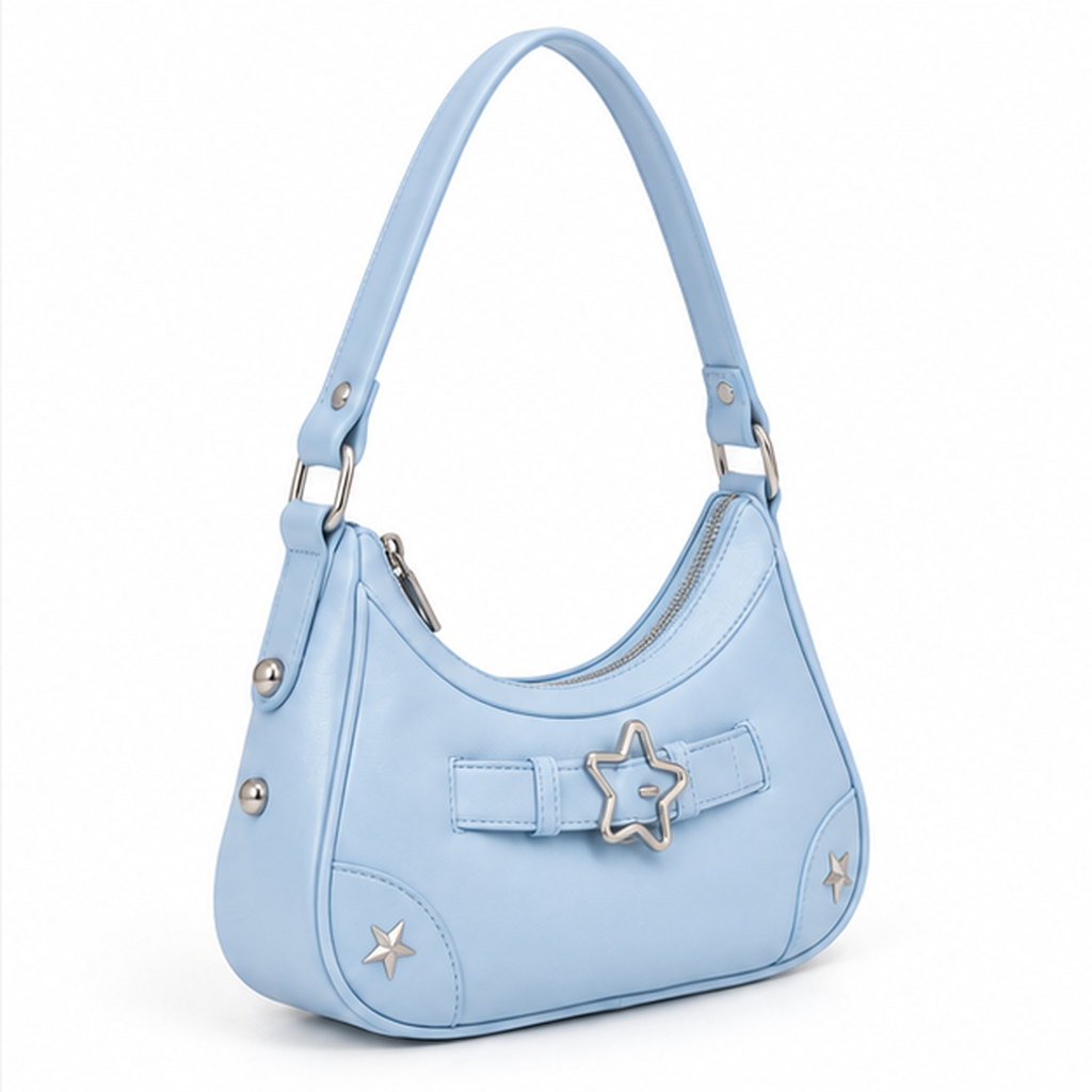 Light Blue Star Buckle Shoulder Bag