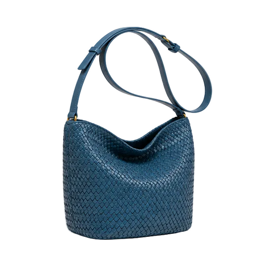 Woven Slouchy Adjustable Shoulder Bucket Bag