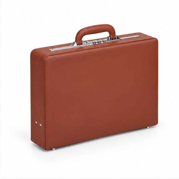 Premium Brown Leather Executive Business Briefcase