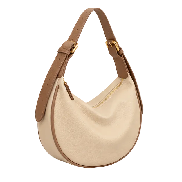 Khaki Crescent Hobo Shoulder Bag Handbag