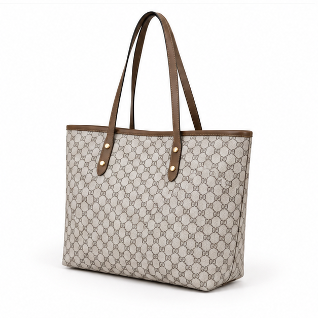 Elegant Monogram Everyday Shoulder Tote Bag